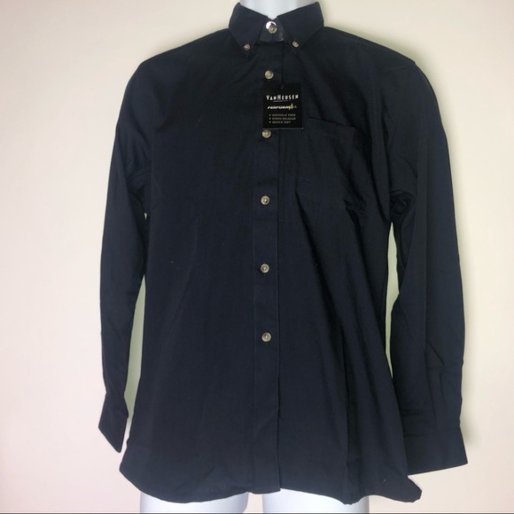 Van‎ Heusen Woman’s Black Work Shirt NWT Med
